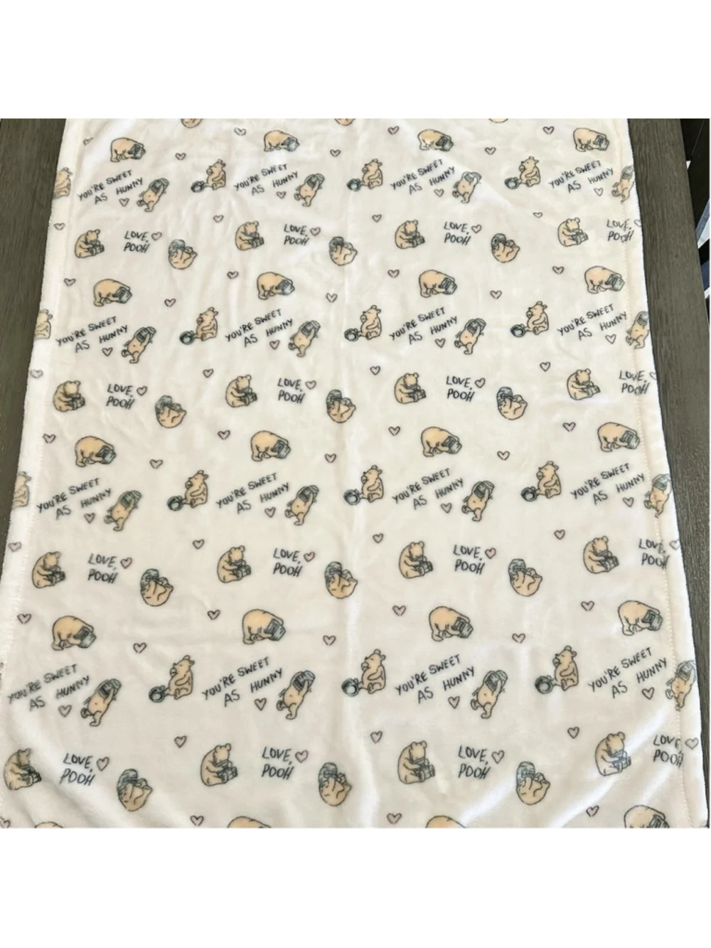 Classic Love Pooh Baby Cream Background Blanket 30x40